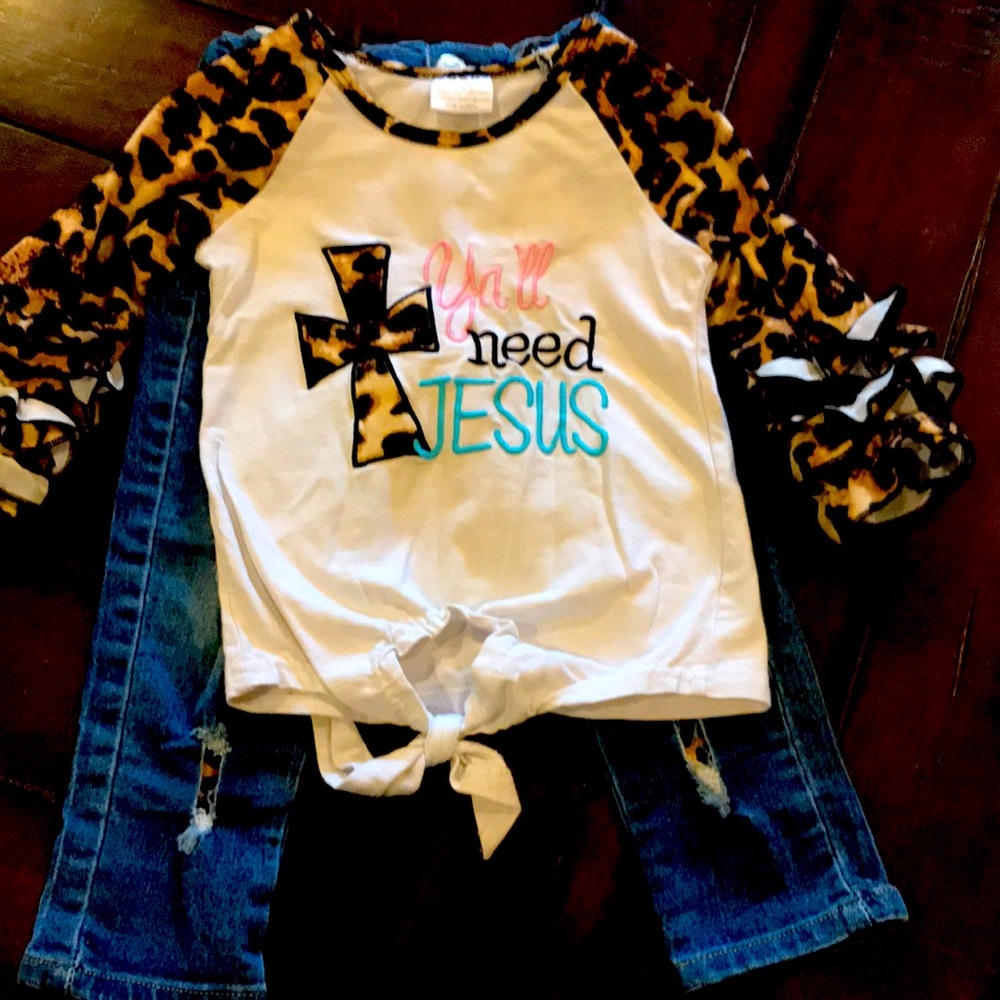 Toddler 2PC Leopard Shirt & Matching Jean